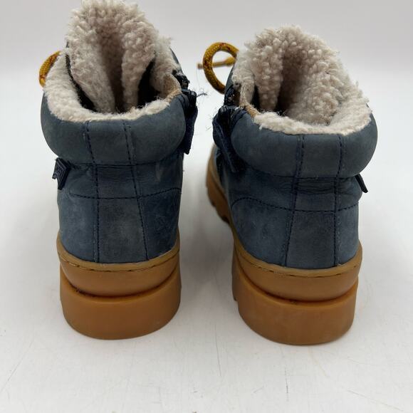Camper Brutus Navy Blue Leather & Nubuck Ankle Boots Lug Sole - Picture 8 of 9